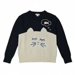 NWT Crewcuts J.Crew Dreaming Cat Sequin Sweater Size 6/7